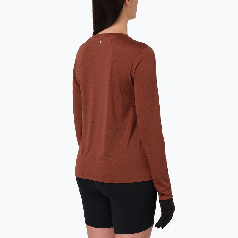 Damen-Laufshirt mit langen Ärmeln Salomon Shakeout Core LS Tee burnt umber 2
