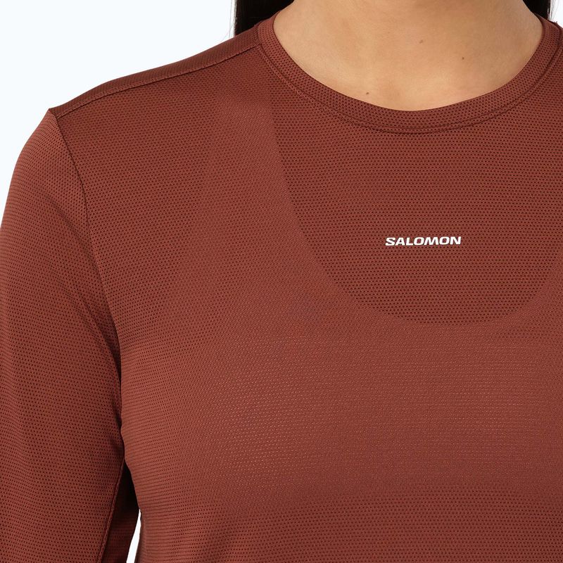 Damen-Laufshirt mit langen Ärmeln Salomon Shakeout Core LS Tee burnt umber 3