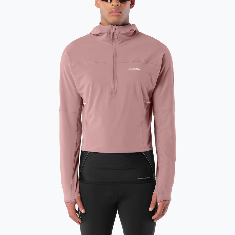 Laufsweatshirt für Herren Salomon Sense Aero Hybrid Half Zip Hooded antler