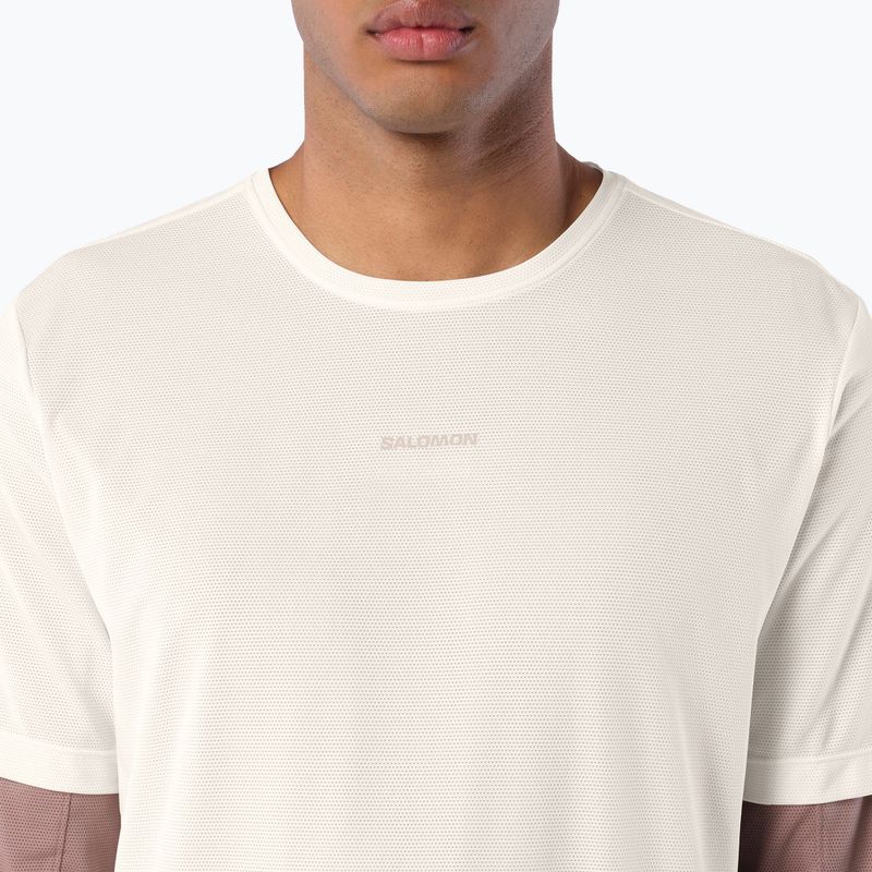 Herren-Laufshirt Salomon Shakeout Core GFX SS Tee whisper white/pink frosting 3