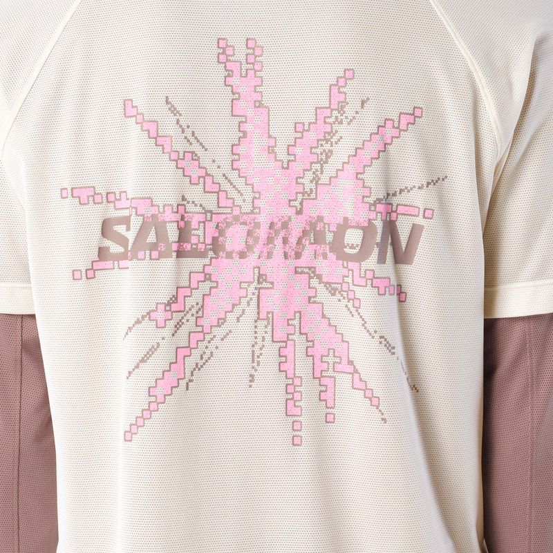 Herren-Laufshirt Salomon Shakeout Core GFX SS Tee whisper white/pink frosting 4
