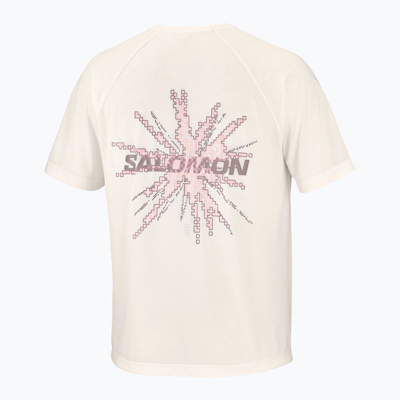 Herren-Laufshirt Salomon Shakeout Core GFX SS Tee whisper white/pink frosting 6