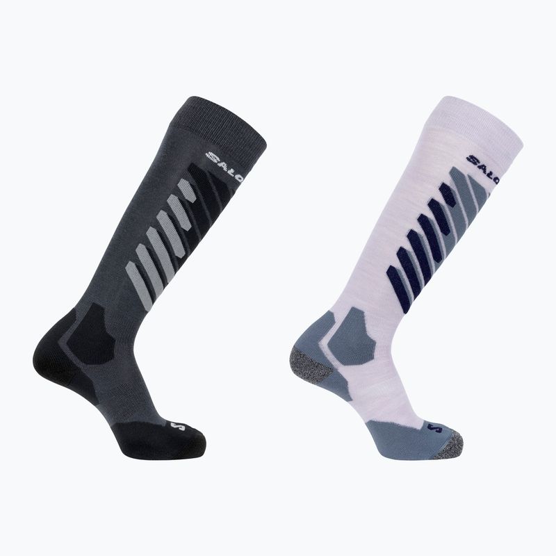 Skisocken Salomon S/Access 2-Pack anthracite/sweet lavender