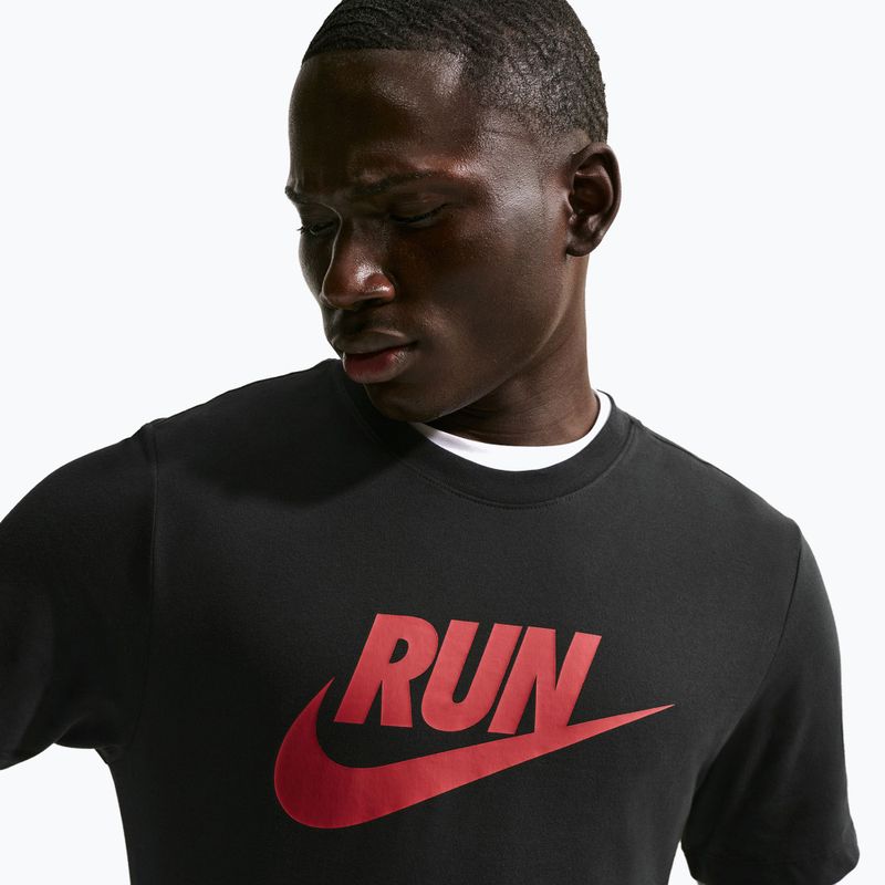 Herren-Laufshirt Nike Dri-Fit Running Black/Team Crimson 5