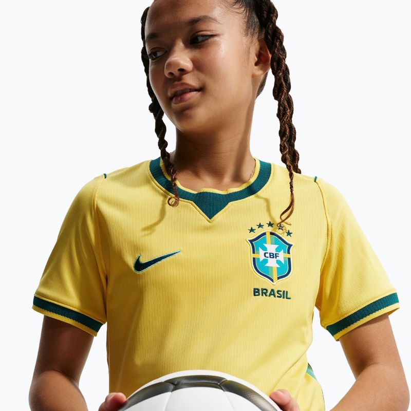 Kinder-Fußballtrikot Nike Brazil 2026 Stadium Home Soccer Replica canary/light menta/geode teal 5