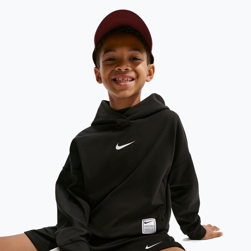 Kinder-Hoodie Nike Pro Dri-Fit Pullover Hoodie black/white 7