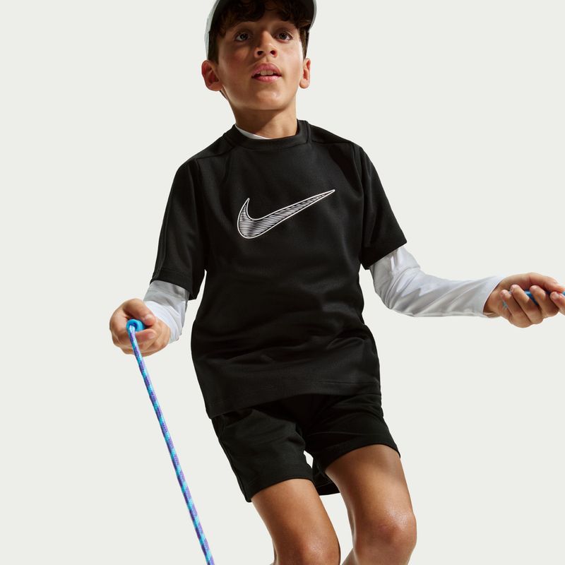 Kinder-T-Shirt Nike Multi Dri-Fit black/white 6