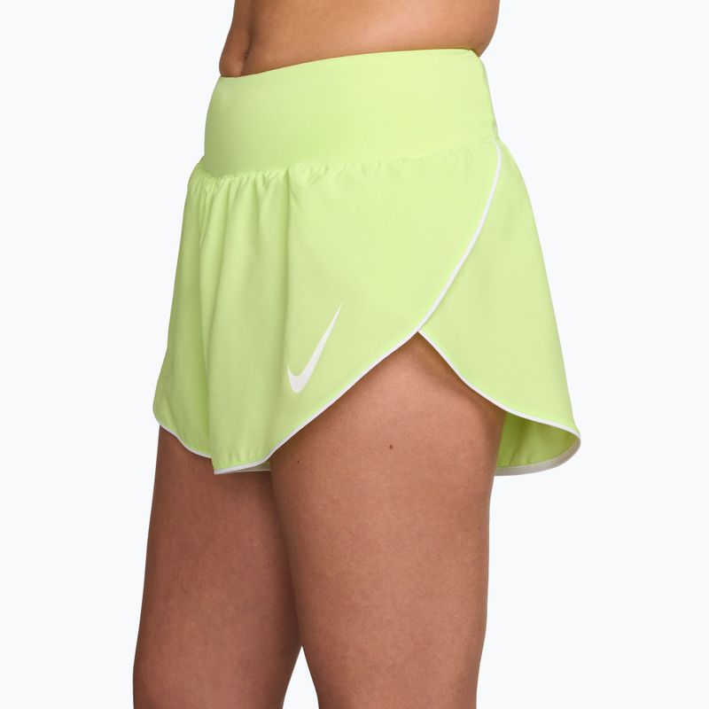 Damen-Laufshorts Nike Tempo Swoosh Dri-Fit Mid-Rise Brief-Lined light lemon twist/white 3