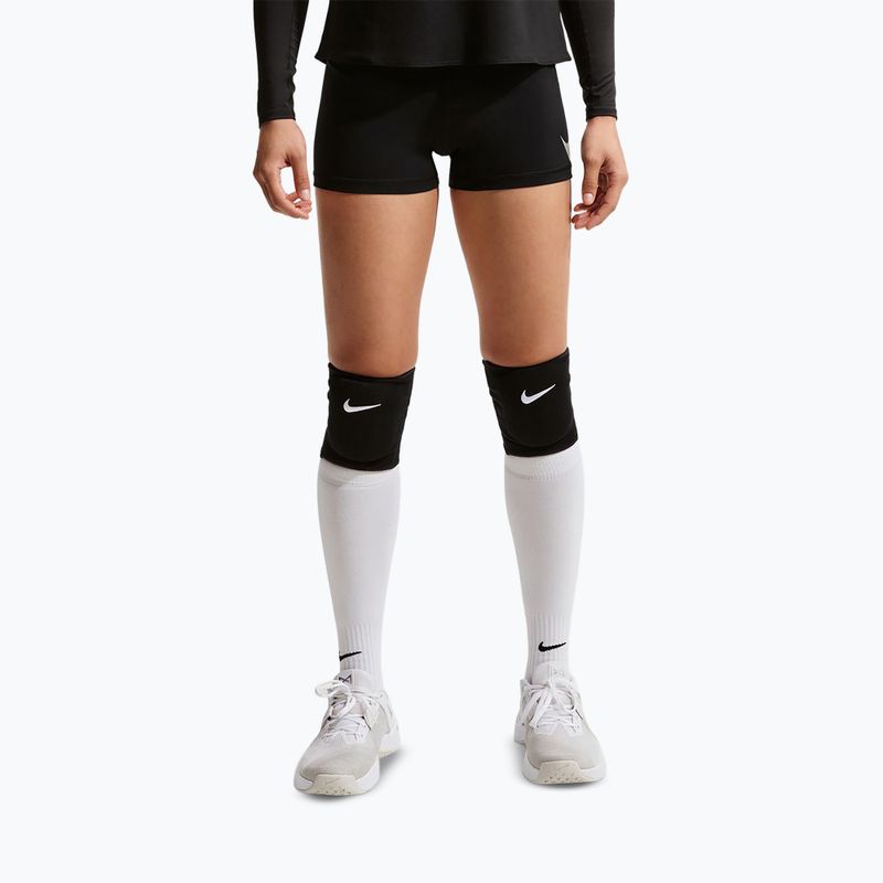 Damen Trainingsshorts Nike Pro Mid Rise Biker 3" black/white/metallic silver