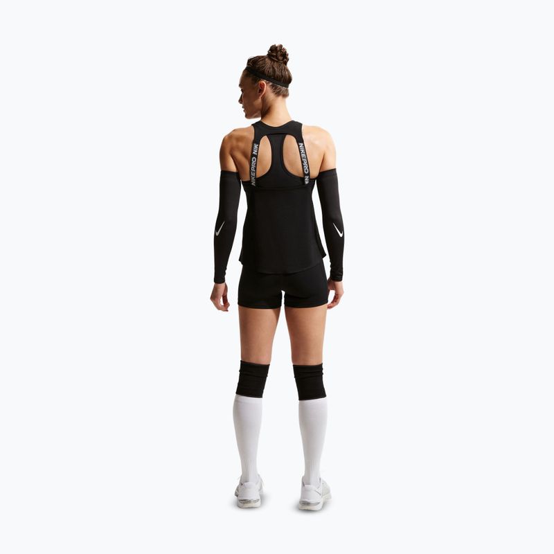 Damen Trainingsshorts Nike Pro Mid Rise Biker 3" black/white/metallic silver 3