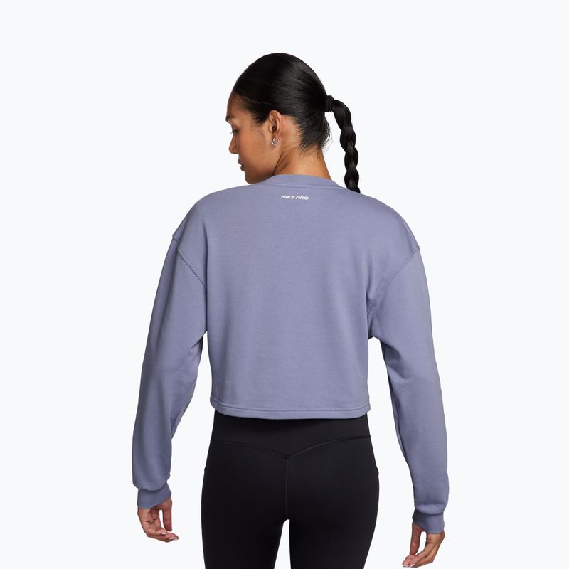 Damen Trainings-Sweatshirt Nike Pro Dri-Fit Crew Neck iron purple/metallic silver/white 2