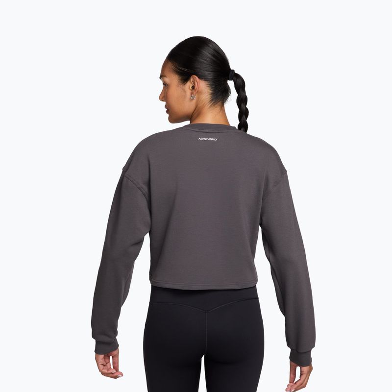 Damen Trainingspullover Nike Pro Dri-Fit Crew Neck thunder grey/metallic silver/white 2