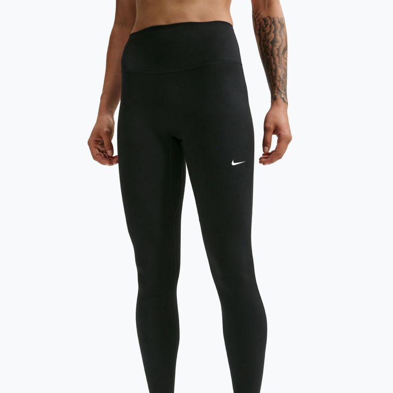 Damen-Leggings Nike One Seamless Front High-Waisted black/white 4