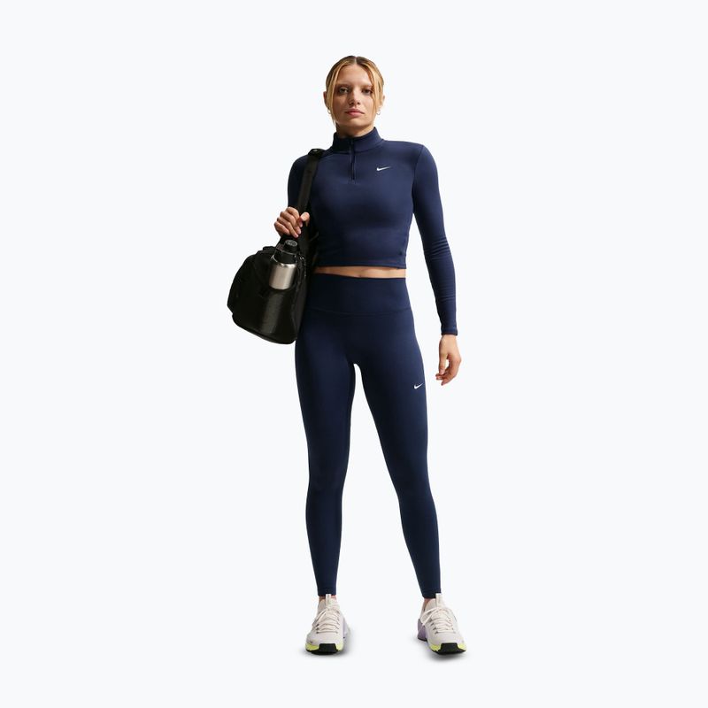 Damen-Leggings Nike One Seamless Front High-Waisted midnight navy/white 2