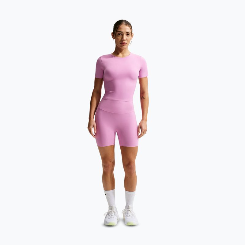 Damen-Shorts Nike Zenvy High Waisted Biker 5" light magenta/white 2