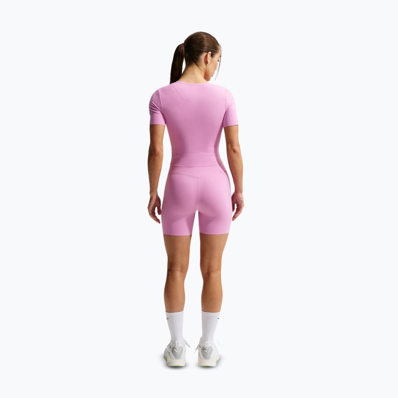 Damen-Shorts Nike Zenvy High Waisted Biker 5" light magenta/white 3
