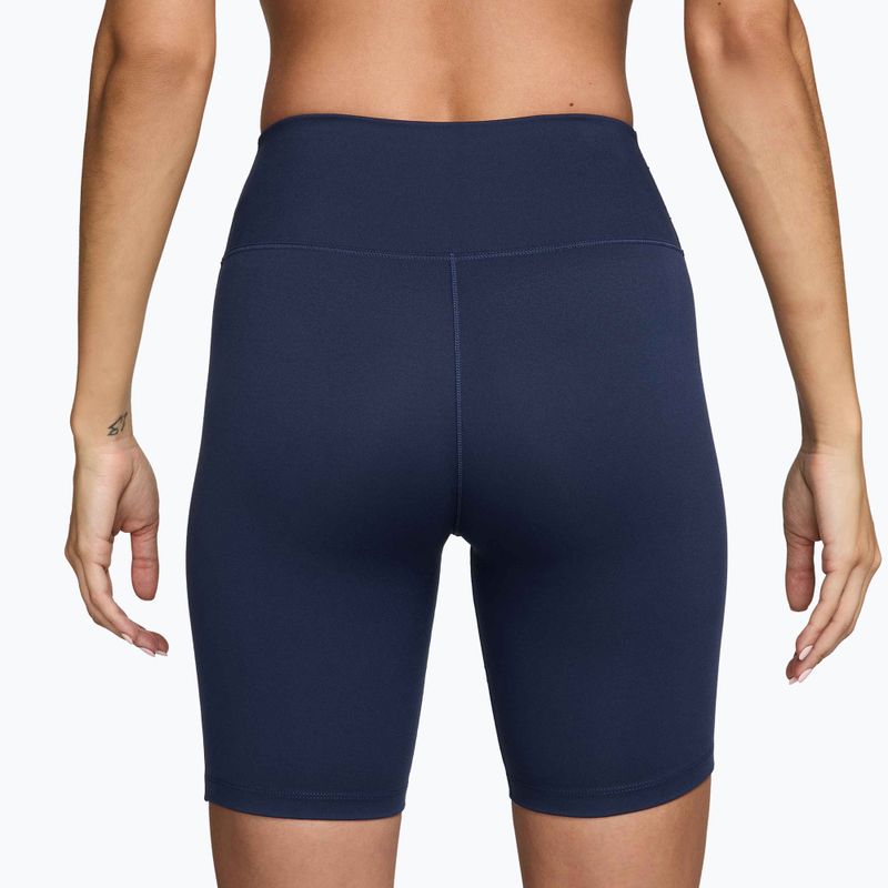Damen-Biker-Shorts Nike One High-Waisted Biker 8" midnight navy/white 2