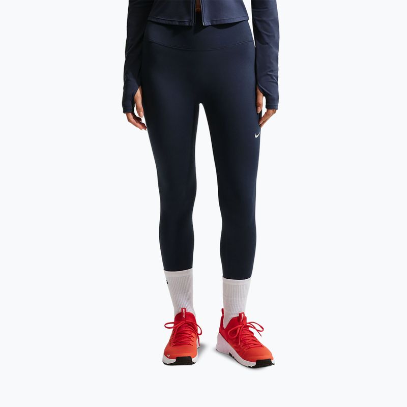 Damenleggings Nike One midnight navy/white