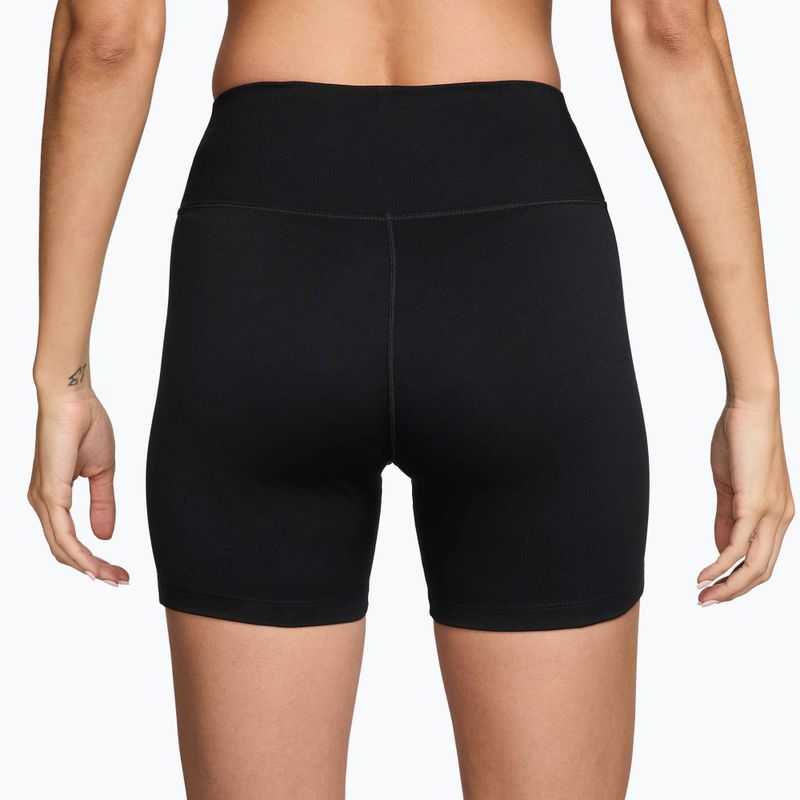 Damen-Biker-Shorts Nike One High-Waisted Biker 5" black/white 2