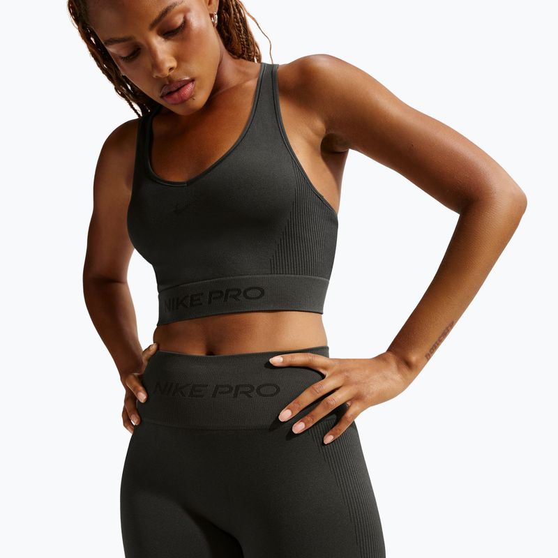 Damen-Shorts Nike Pro Seamless High-Waisted Biker 5" dark smoke grey 4