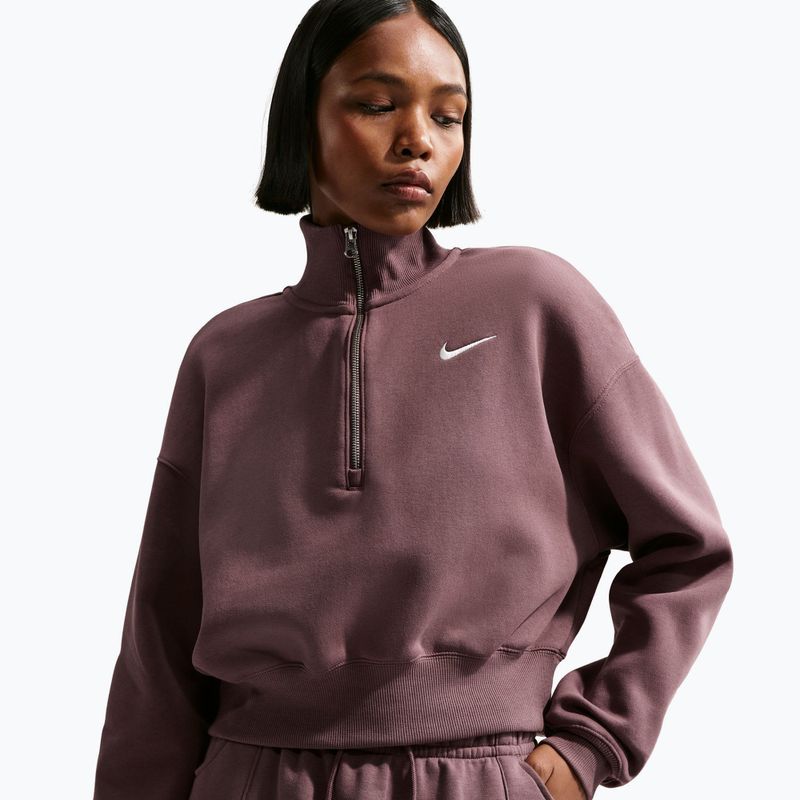 Damen-Sweatshirt Nike Sportswear Phoenix Fleece 1/2 Zip Cropped tattoo/sail