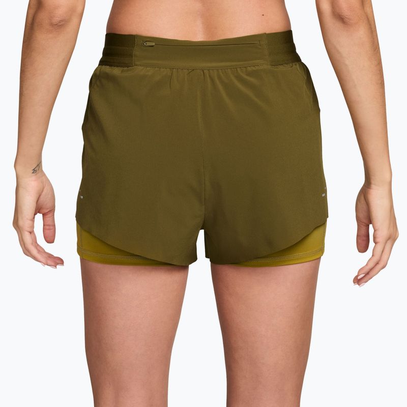 Damen-Laufshorts Nike Swift Mid-Rise 2in1 Olive Flak/Peat Moss 2