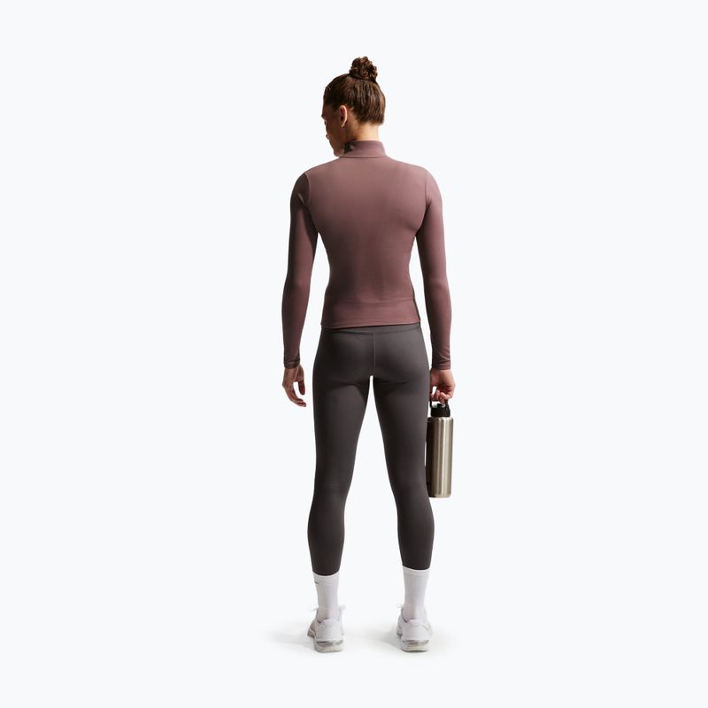 Damen-Trainingssweatshirt Nike One Fitted Dri-Fit Full-Zip burgundy tattoo/white 3