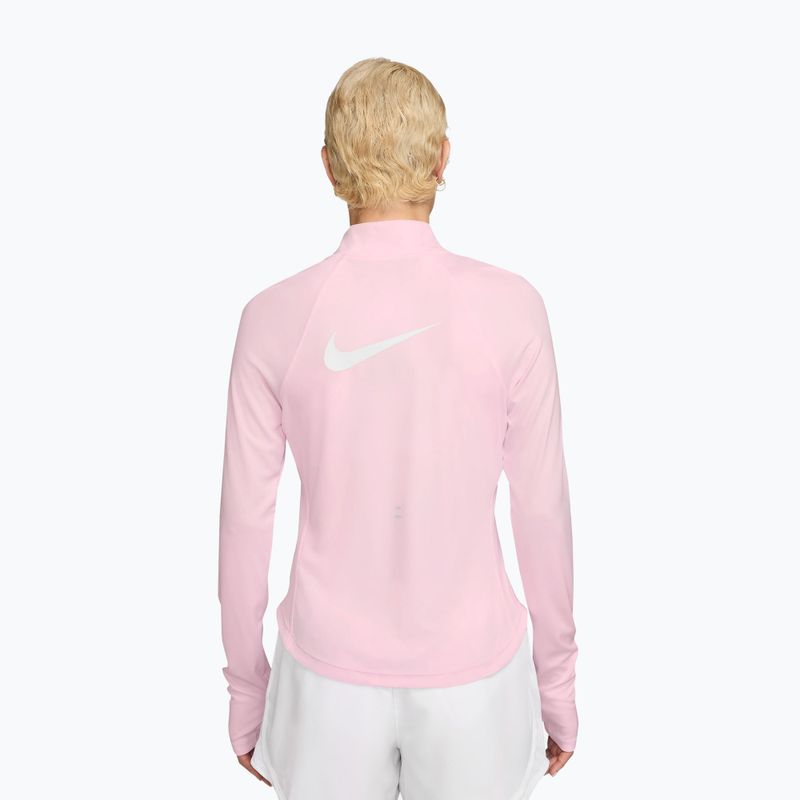 Damen-Lauf-Langarmshirt Nike Tempo Swoosh Run Dri-Fit 1/4-Zip pink foam/white 2