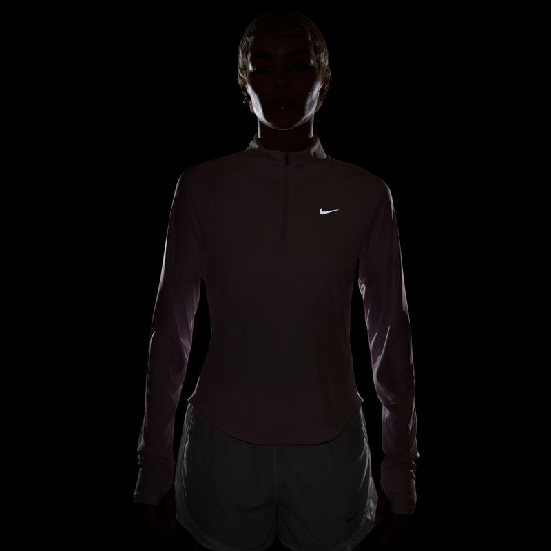 Damen-Lauf-Langarmshirt Nike Tempo Swoosh Run Dri-Fit 1/4-Zip pink foam/white 4