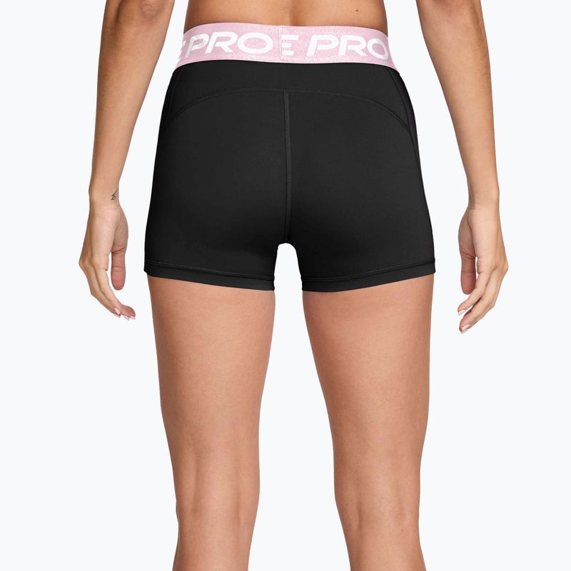 Damen-Shorts Nike Pro Mid-Rise Biker 3" black/pink foam/white 2