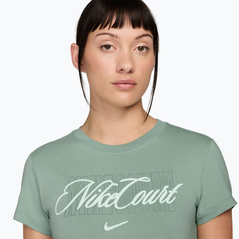 Damen-Tennisshirt Nike Court Heritage steam/barely green 3