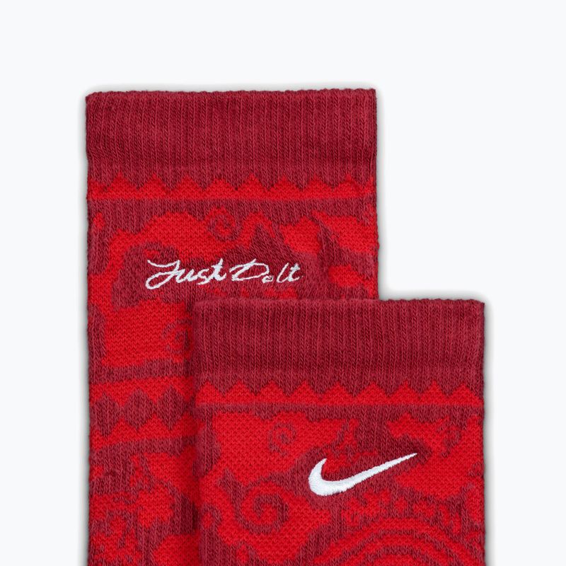 Socken Nike Everyday Plus Cushioned Crew team crimson/metallic silver 4