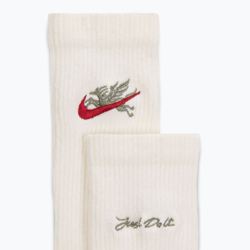 Socken Nike Everyday Plus Crew 3er-Pack sail/neutral olive/team crimson 4