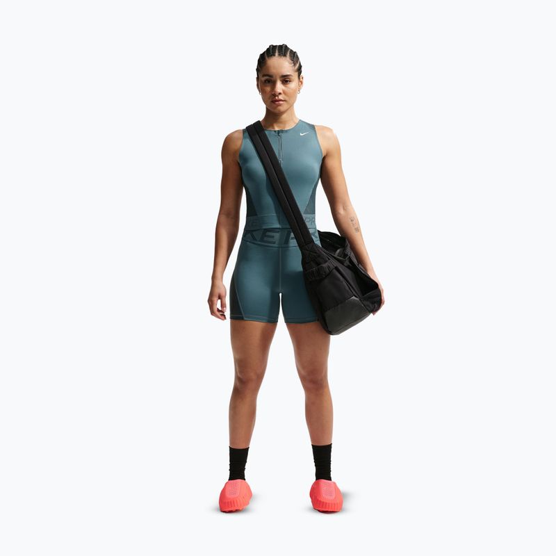 Damen-Trainingsshirt Nike Pro Dri-Fit mineral slate/faded spruce/white 2