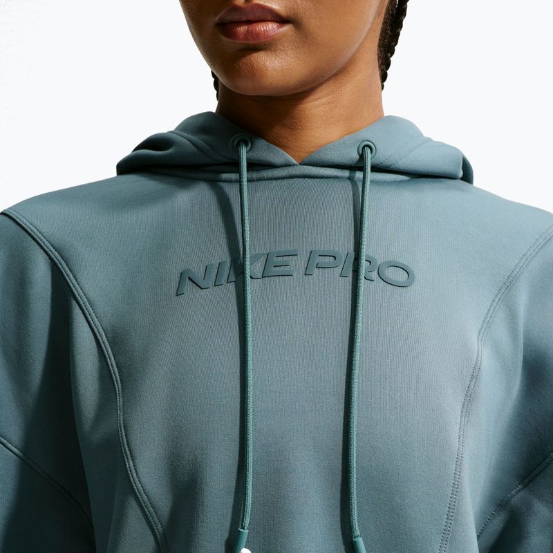 Damen-Trainingssweatshirt Nike Pro Therma-Fit Hoodie mineral slate/white 5