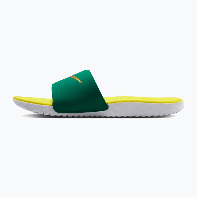 Kinder-Badelatschen Nike Coffee malachite/sonic yellow/metallic gold 9