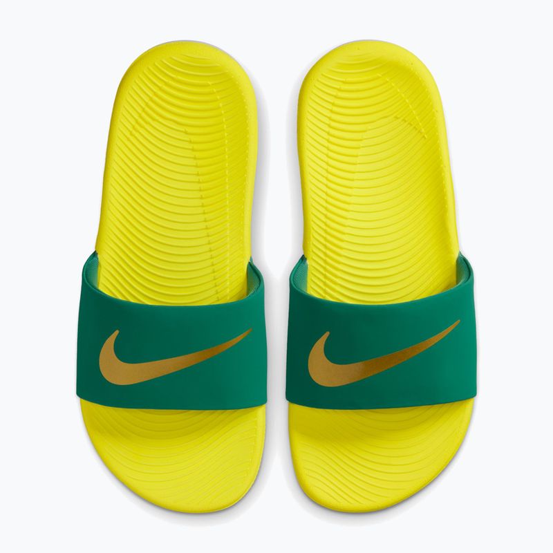 Kinder-Badelatschen Nike Coffee malachite/sonic yellow/metallic gold 10