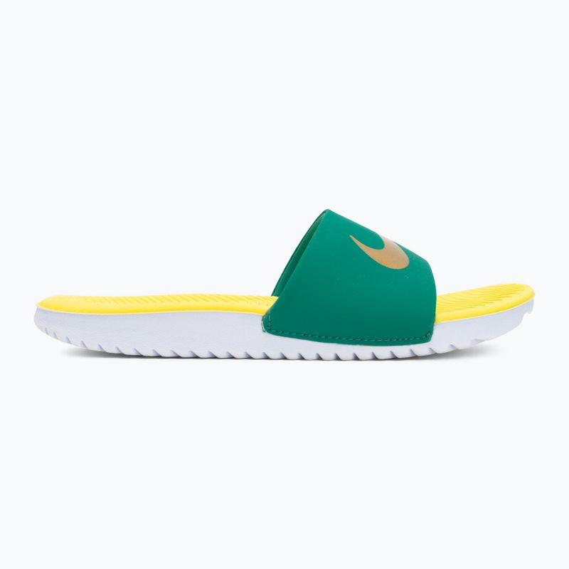 Kinder-Badelatschen Nike Coffee malachite/sonic yellow/metallic gold 2