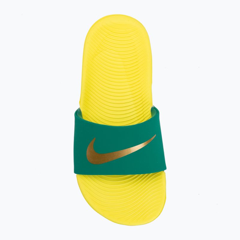 Kinder-Badelatschen Nike Coffee malachite/sonic yellow/metallic gold 5