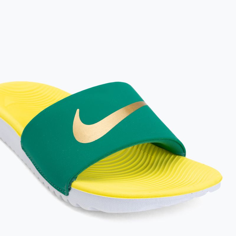 Kinder-Badelatschen Nike Coffee malachite/sonic yellow/metallic gold 7
