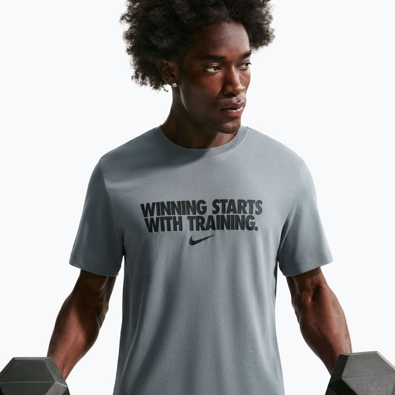 Trainings-T-Shirt Herren Nike Dri-Fit Winning smoke grey/black/black 3
