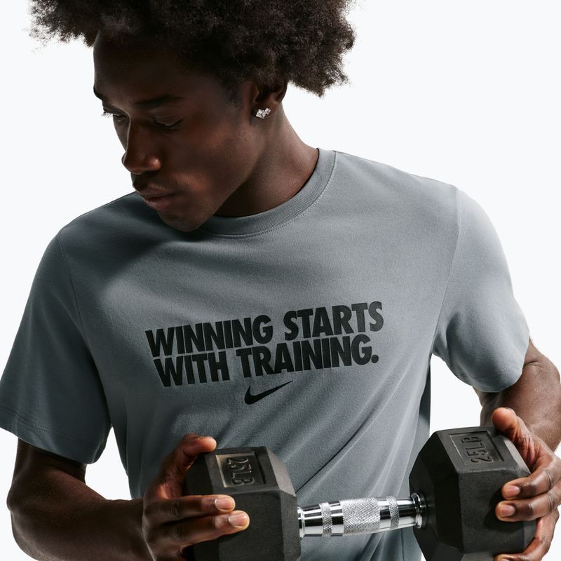 Trainings-T-Shirt Herren Nike Dri-Fit Winning smoke grey/black/black 5