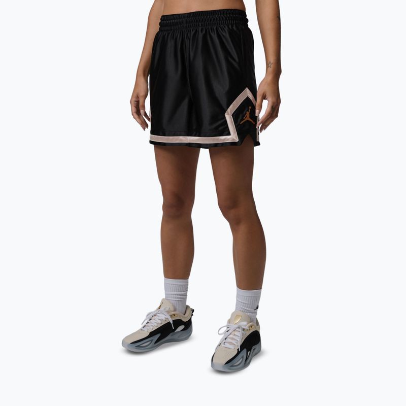 Damen-Basketballshorts Jordan Sport Diamond 4" black/metallic gold
