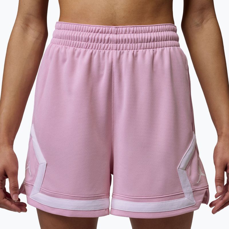 Damen-Basketballshorts Jordan Sport Diamond 4" iced carmine/iced carmine/white/white