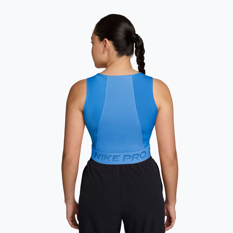 Damen-Trainingsshirt Nike Pro Dri-Fit university blue/light photo blue/white 2