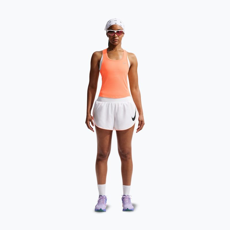 Damen-Laufshorts Nike Tempo Swoosh Dri-Fit Mid-Rise Brief-Lined white/orange pulse/black 2