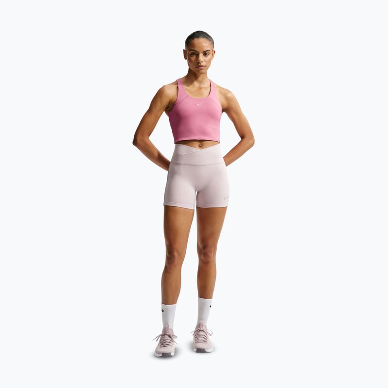 Damen-Laufshirt Nike Tempo Medium Support Cropped Sports Bra peony 2