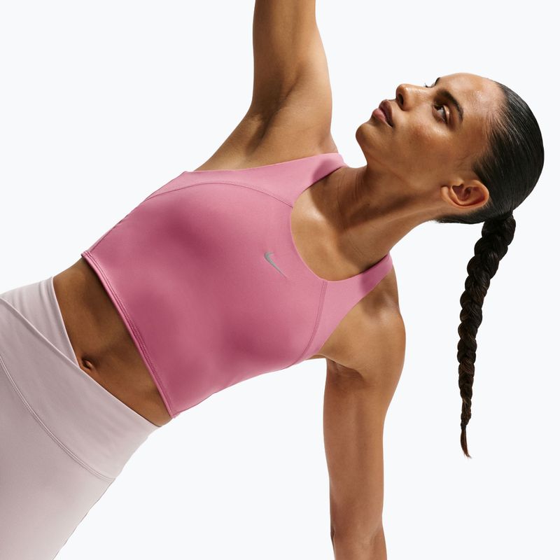 Damen-Laufshirt Nike Tempo Medium Support Cropped Sports Bra peony 5
