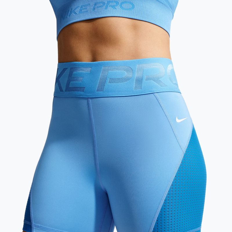 Damen-Shorts Nike Pro Sculpt High Waisted 5" Biker university blue/light photo blue/white 5
