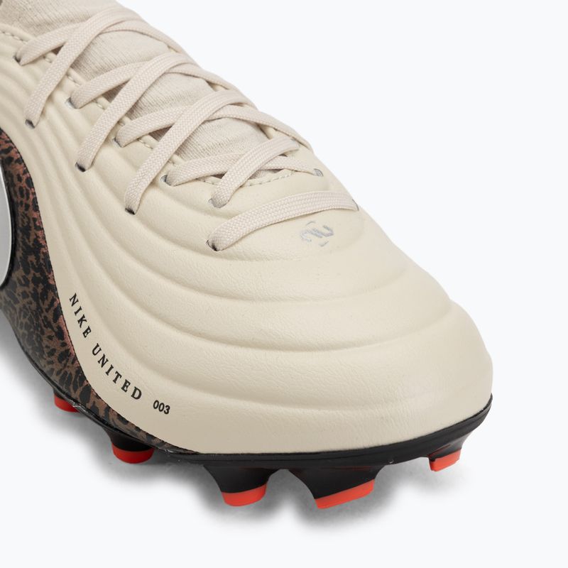 Kinder-Fußballschuhe Nike United Jr. Tiempo Maestro Academy MG fossil/burgundy crush/metallic silver 7